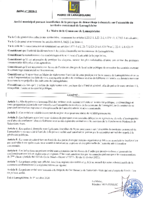 Arrêté interdisant le démarchage