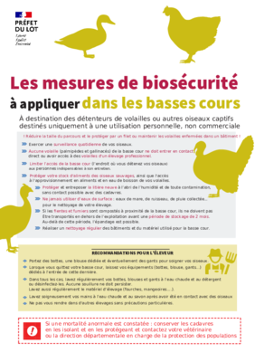 Affiche sur les mesures de sécurité dans les basses cours